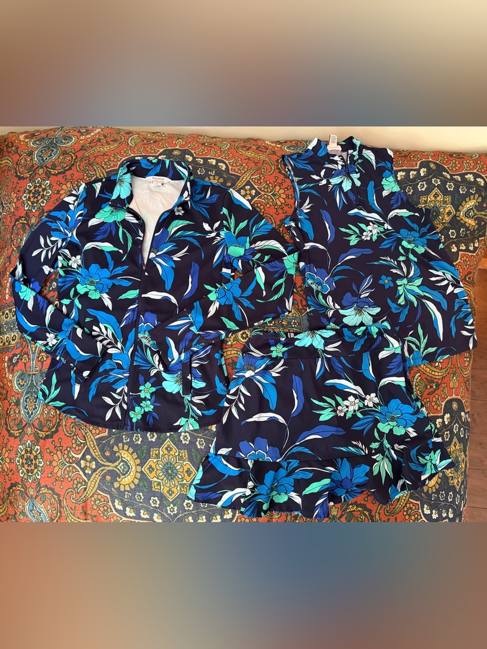 Tommy Bahama Tropical 3-pc set LS full jacket and Top and Skirt Ensemble